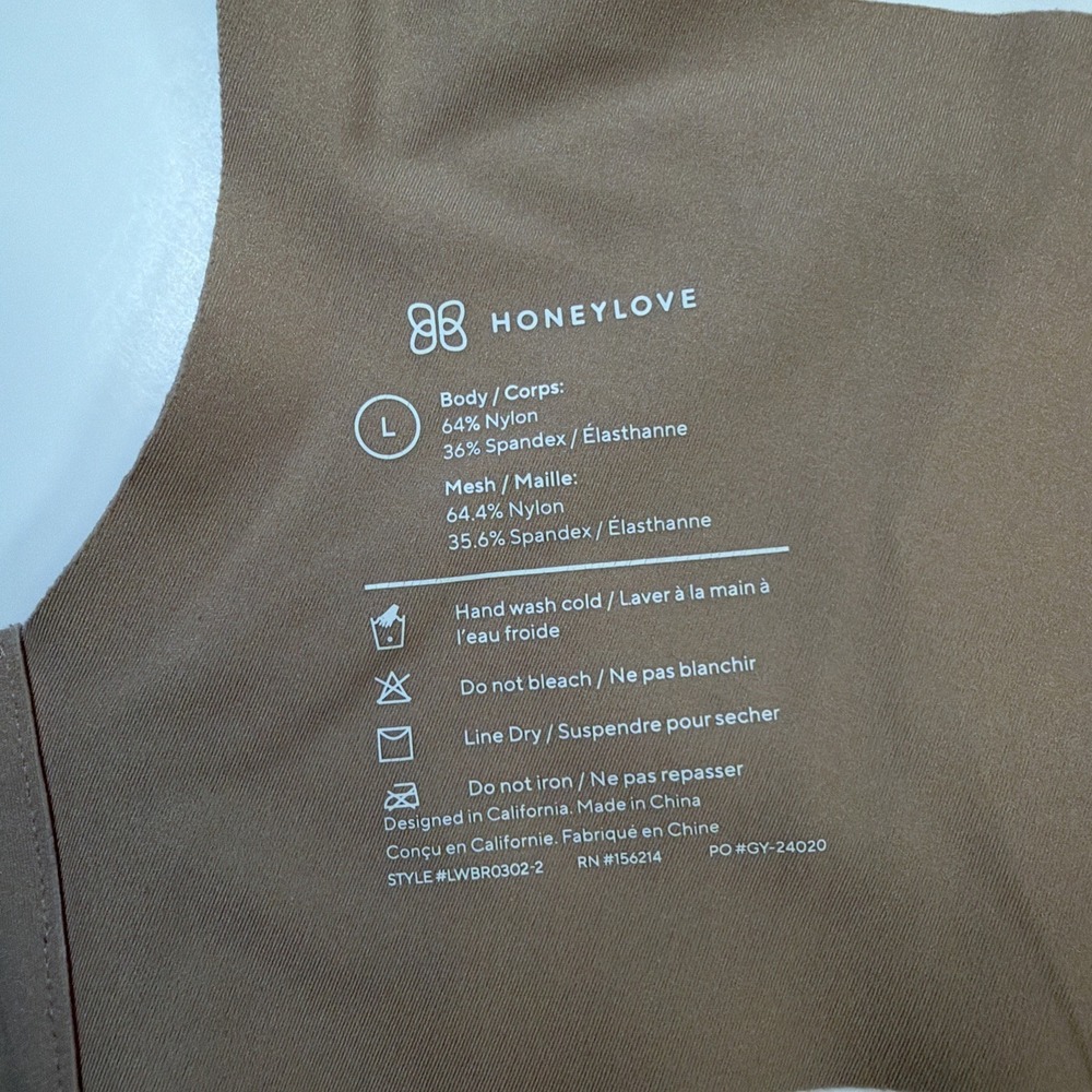 Honeylove Crossover Bra Wireless Large Tan Beige Removable Padding Convertible - Picture 12 of 14